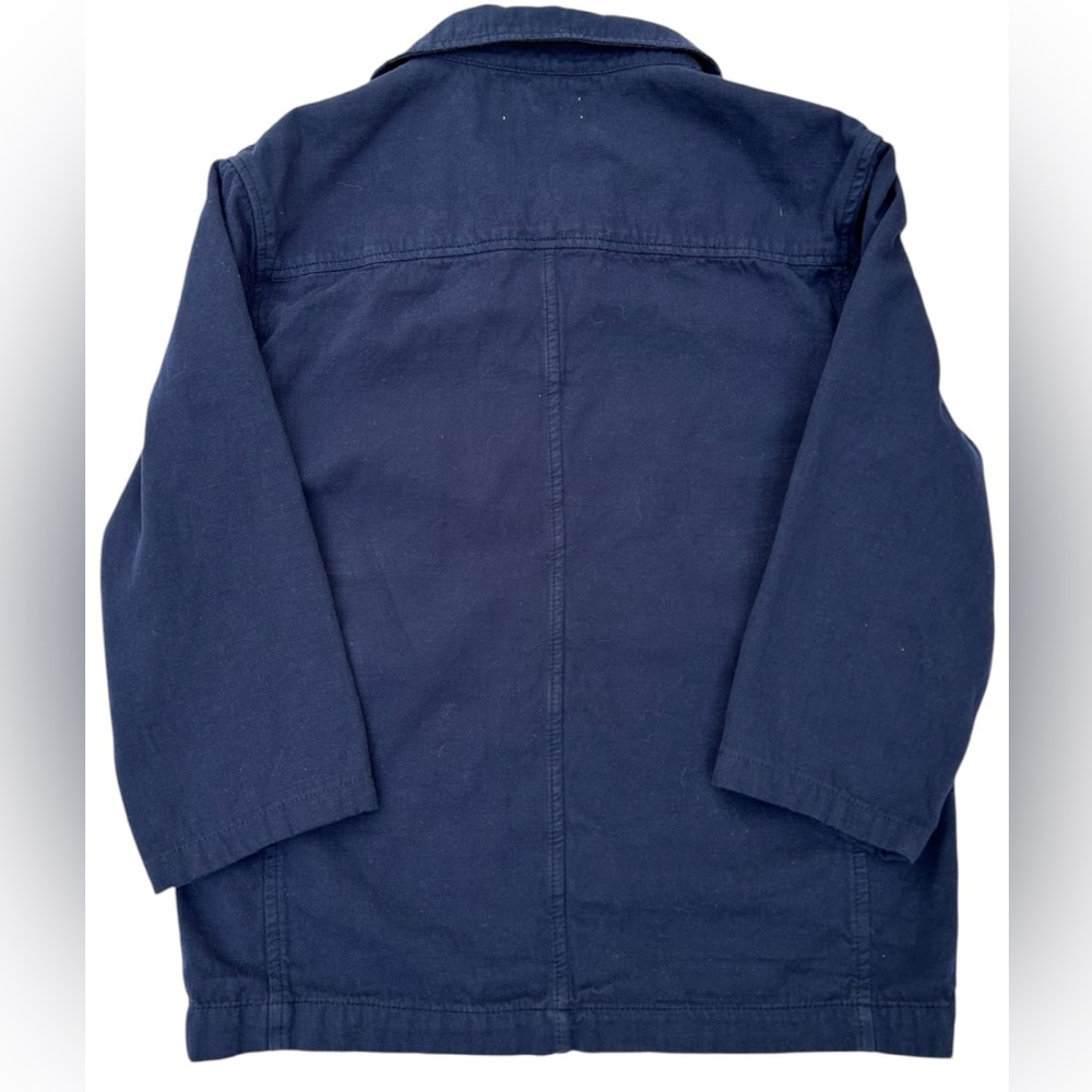 Zara NWOT Women’s Cotton Linen Blend Button Up Navy Jacket Size: 13-14 - Picture 6 of 7